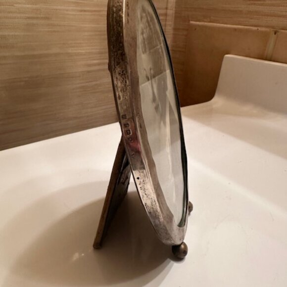 Antique Hallmarked Sterling Silver Oval Picture Frame - Picture 7 of 8